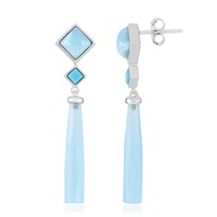Ohrringe Aus Blauem Chalcedon Und Silber