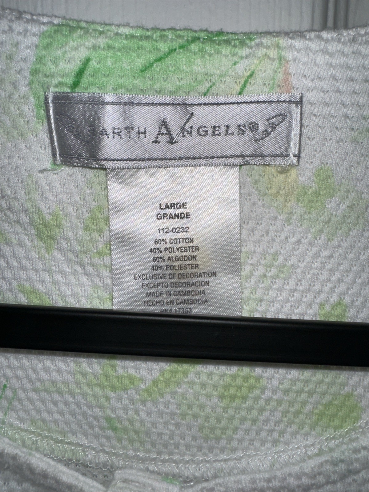 Earth Angels Nightgown White Floral Super Soft Snaps Down Front Size L