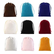 54Pcs Velvet Jewelry Bags With Drawstring 9 Colors Mix Pouches Gift Bags for ...