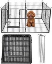 Outdoor Dog Playpen, Heavy Duty Metal Pet Exercise Pen with Gate