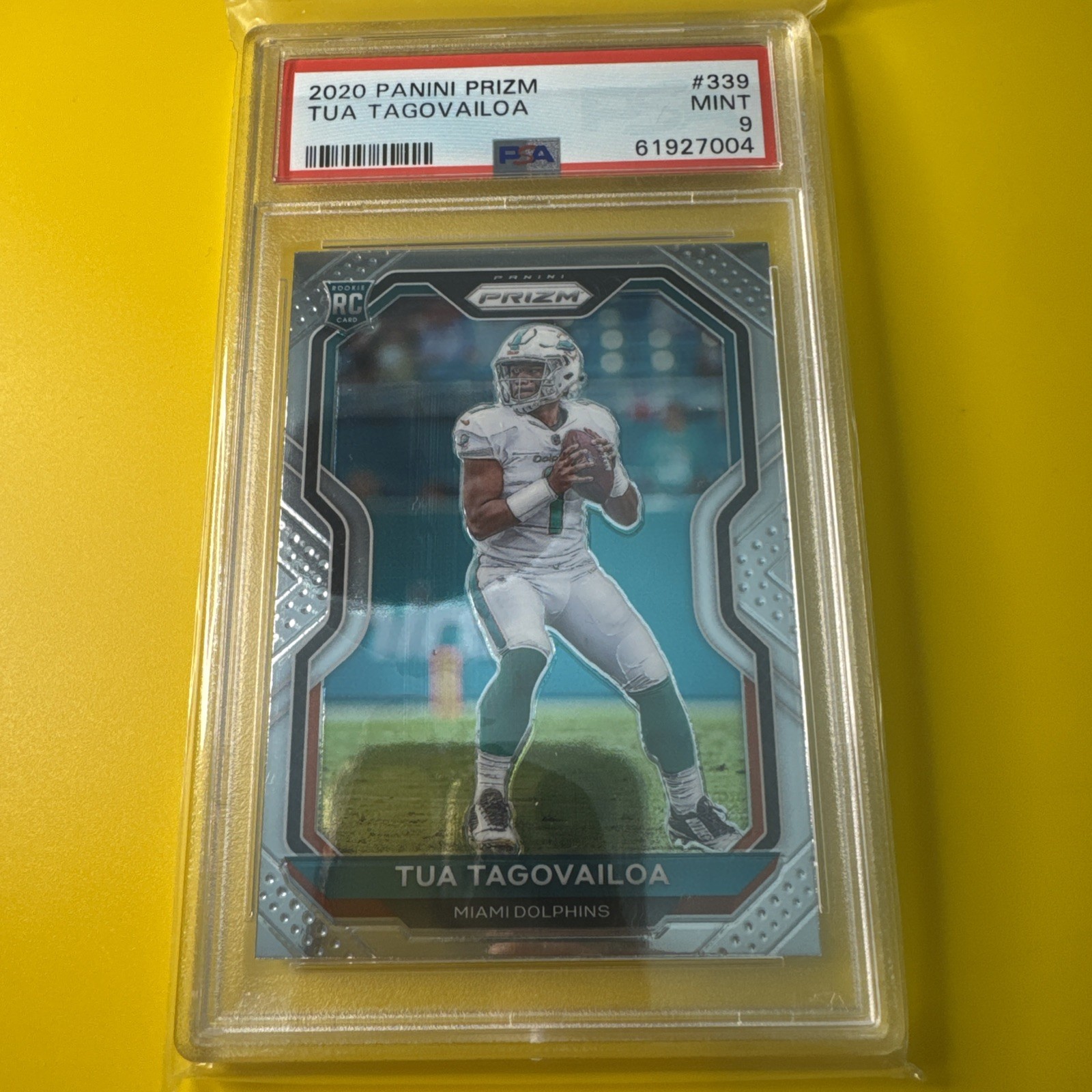 2020 Panini Prizm Tua Tagovailoa Rookie RC #339 PSA 9 MINT Dolphins