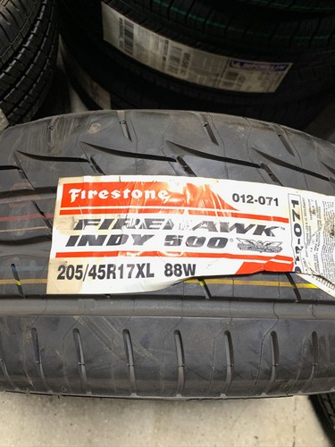 1 New 205 45 17 Firestone Firehawk Indy 500 Ultra High Performance Summer Tire - Picture 1 of 5