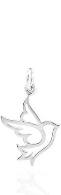 Sterling Silber kleine Taube Vogel Charm Halskette