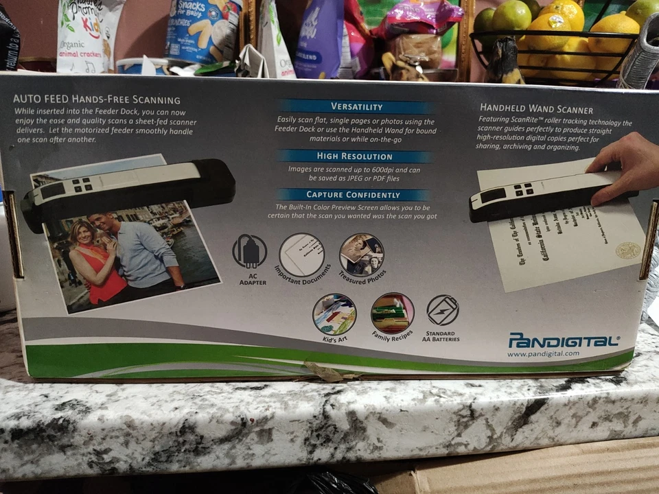 Pandigital Hand Held Wand Scanner With Feeder Dock  Red  - Image 3 of 4