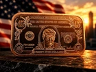 Donald Trump 1 oz .999 Fine Copper Silver Certificate USA Eagle Bar Round