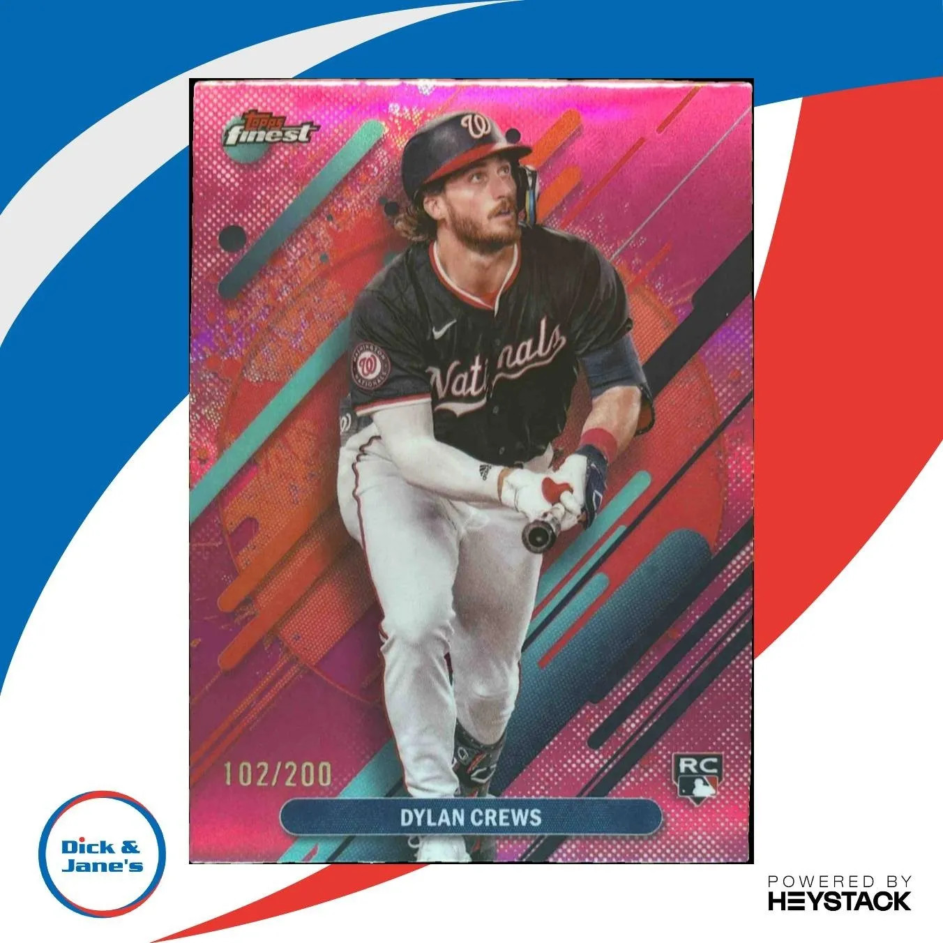 2025 Topps Finest Dylan Crews Rare Magenta 102/200 #280 RC Washington Nationals