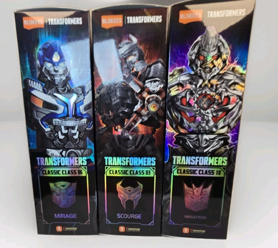 Blokees Transformers Clase Clásica Lote de 3 Modelos Megatron, Scourge, Mirage Nuevo Foto 3 de 4