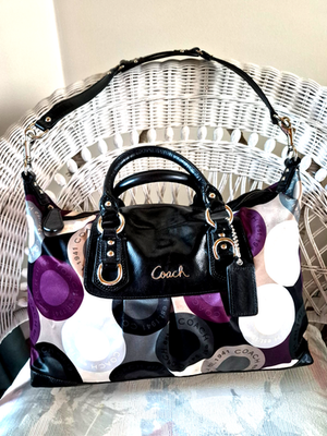Coach Y2K Madison Sophia Graphic Art Satin and Patent Leather 