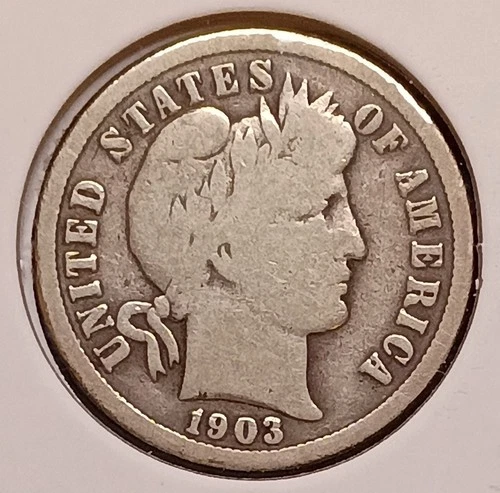 1903 BARBER DIME -- nice Good+ (G+)