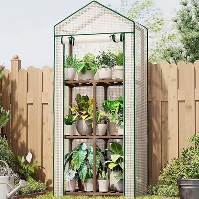 Bamworld 23 x 17 x 54-Inch Mini Greenhouses for Outdoors Portable Green House wi