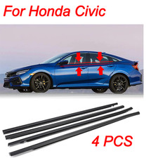 For Honda Civic 2016-2021 Car Window Weather Stripping Molding Trim-4 Door Sedan
