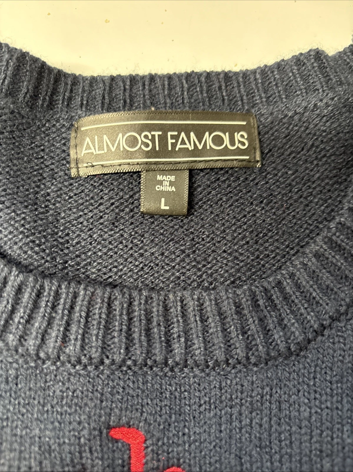 Pug Ugly Christmas Sweater Charlotte Russ Almost Famous Size Large Blue