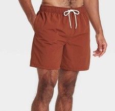    Goodfellow  Co Men's 7" Brown Mesh liner Swim Suit Trunks Size M  