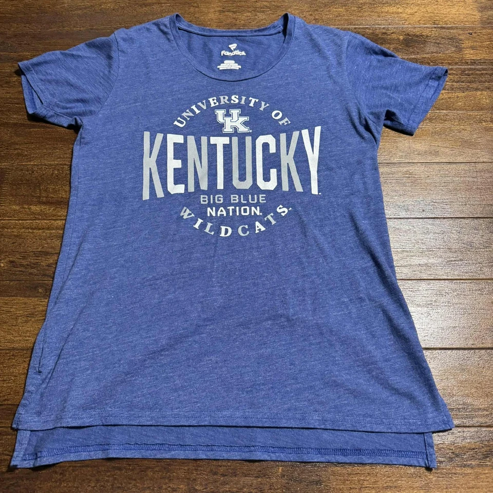 Camiseta azul de fanáticos de la Universidad de Kentucky para mujer nueva universidad NCAA pequeña Foto 2 de 4