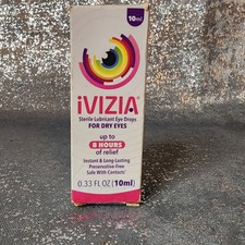 Large Box 0.33oz 10mL iVIZIA Lubricant Eye Drops Dry Eyes EXP 10/26 NEW