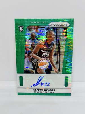 #ad SANIYA RIVERS Rookie 2025 Prizm WNBA Throwback Green Pulsar Auto 25 Sun #TB SR $150.00