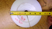 1-1/2" THICK NYLON TYPE 6 PLASTIC SHEET ROUND 6-1/4" OUTSIDE DIAMETER 4" I.D.