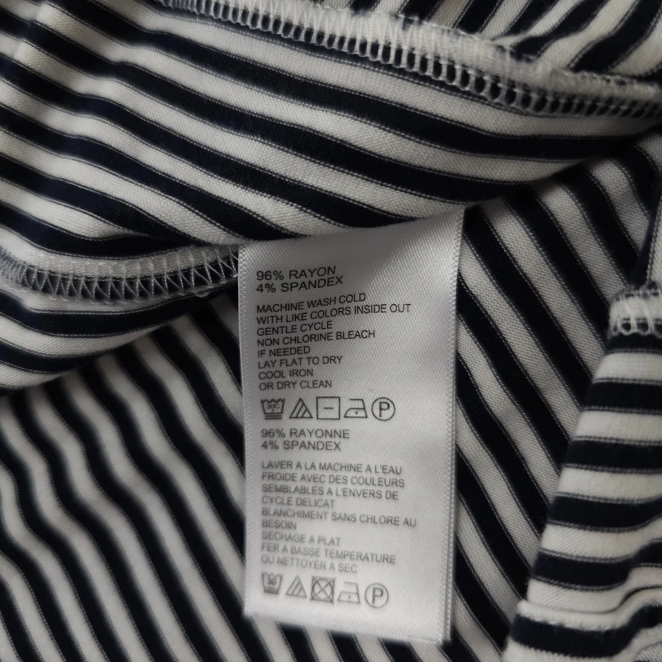 Camisa Tommy Bahama Feminina Pequena Preta Branca Listrada Cássia Manga Cap Casual FLAW - Imagem 4 de 4