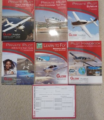 Gleim Private Pilot FAA Knowledge Test Prep 6 Books Training Log New E6B Plotter