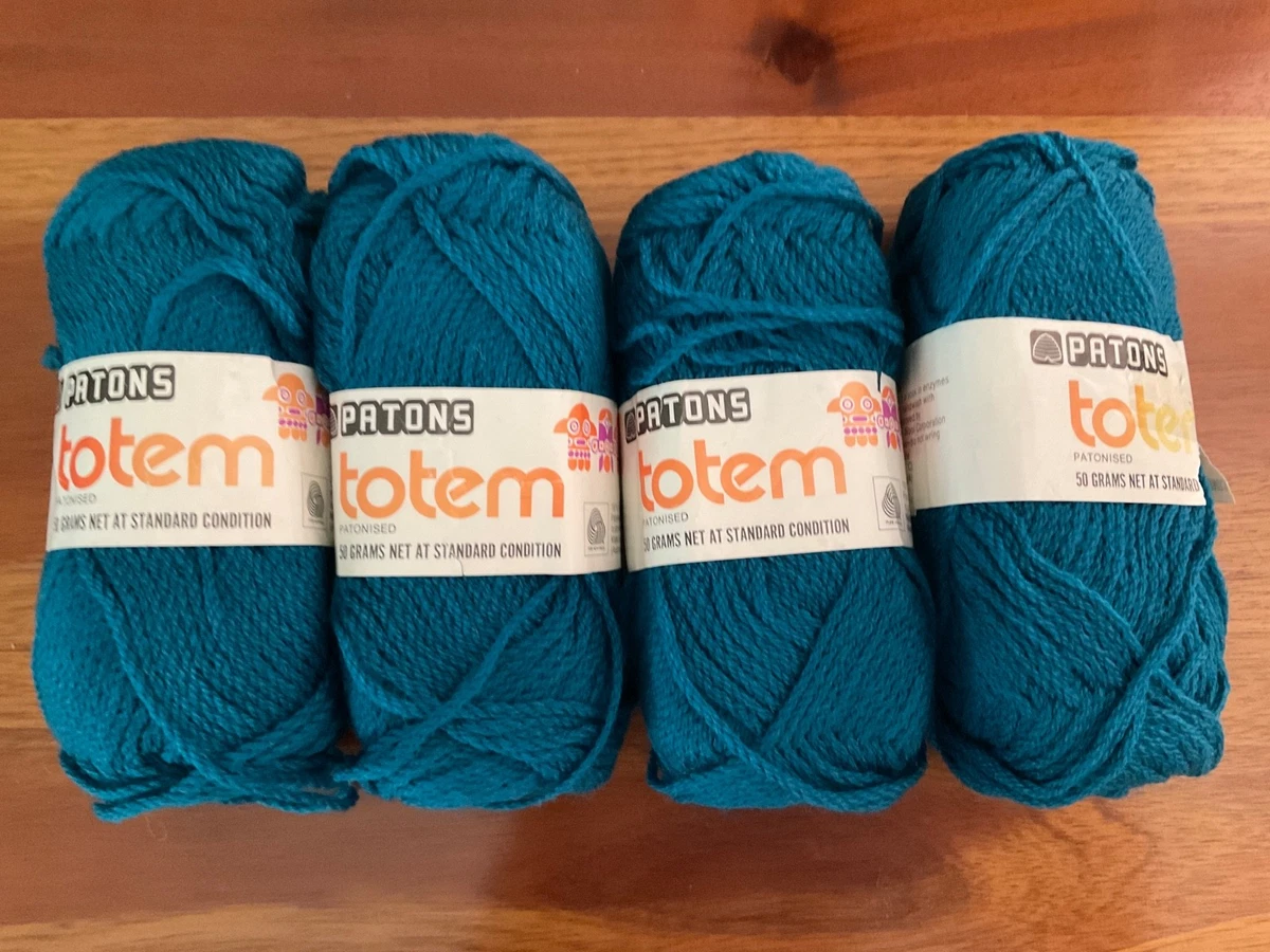 Patons TOTEM 8 Ply Pure Wool 50g - 4 Balls -Turqoise Blue Shade 4288 Dye Lot 2