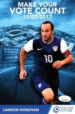 Landon Donovan signed autographed autograph US Soccer 6x9 photo card (JSA) USMNT