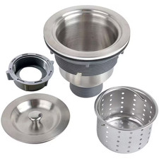 3-1/2 In. Kitchen Sink Basket Strainer in Stainless Steel Brushed Nickel