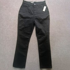 Anthropologie Women's Pilcro Straight Leg Stretch Jeans Black Size 28x26 MSP 98