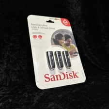 SanDisk 3 Pack 64GB Ultra USB 3.0 Flash Drive