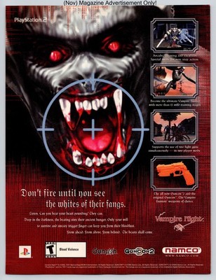 Vampire Night Namco PS2 Guncon Shooter Horror 2001 Advertisement