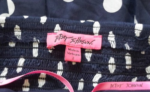Betsey Johnson Size 2 Navy Blue Polka Dot Halter Pin Up Rockabilly Swing Summer - Picture 8 of 9