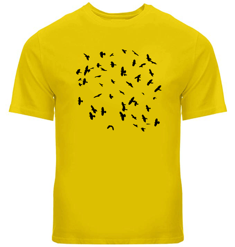 Beautiful flying back birds silhouette Mens/Unisex Tee T-Shirt Raven Bird Lovers - Picture 25 of 25