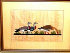 Original Egypt Art Meidum Geese VINTAGE PHAROAHS PAPYRUS SPHYNX SQ. SAMMAN ART — photo 3