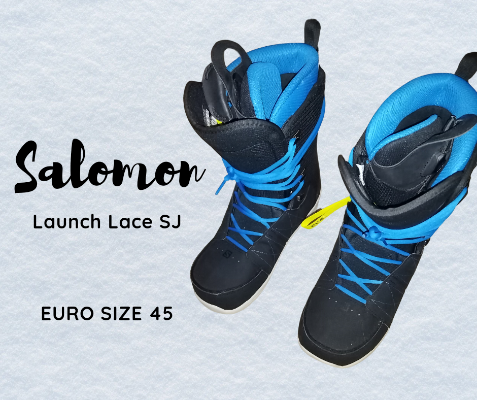 Stivali da snowboard Salomon Launch Lace SJ neri e blu taglia 10 US