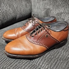 FOOTJOY CLASSICS LITES LEATHER SADDLE GOLF SHOES MEN SZ 8.5 D 29917R CAMEL BROWN