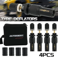 4PC Adjustable Tire Deflator with Auto-Stop 10-30 PSI Off-Road Valve Stem  Kit