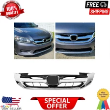 Chrome JDM Mod Style Front Hood Grille Grill Fit 13-15 9th Honda Accord 4 Door