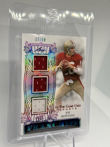 Leaf In The Game Used Sports 2024 Joe Montana The Franchise 17/60 - Picture 2 of 4