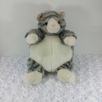 Unipak Designs 9 Plumpee Cat Plush Stuffed Animal Gray And White