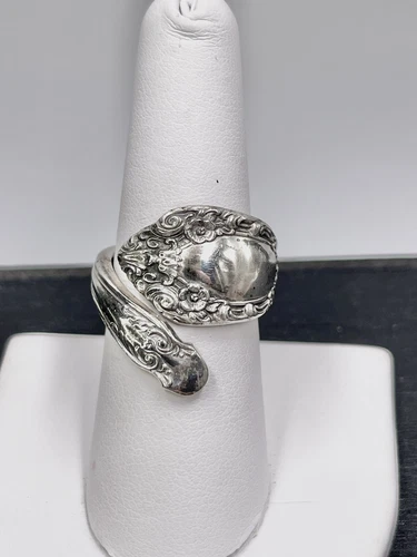 Vintage Alvin Sterling Spoon Ring Silver Prince Eugene 6.25 Adjustable