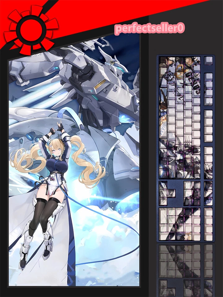 Game Azur Lane GUAM Keycap PBT Sublimation Cherry MX 108 Key Gifts For Keyboards - Image 3 of 4
