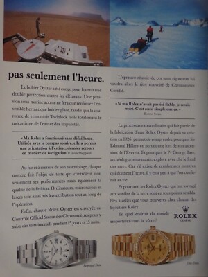 ROLEX vintage watches Print Ad !! ''FRENSH'' pas seulement l'heure