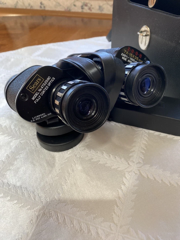 Sears Vintage 7x-15x 35mm Binoculars for Wide-Angle Viewing - Image 2 of 4