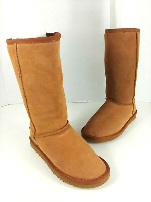 UGG Australia F10010G Women's Tan Ribbon Boots Shoes Winter Snow