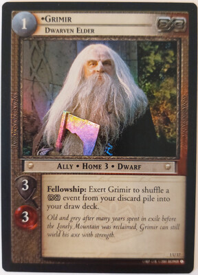 LOTR TCG Fellowship of the Ring GRIMIR DWARVEN ELDER 1U17 FOIL LP