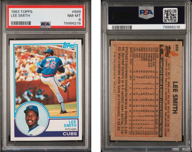 1983 Topps Lee Smith #699 PSA 8 NM-MT HOF 2nd Year Chicago Cubs 79966218