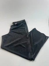 Victoria's Secret Glitter VS Logo Lounge Wide Leg Pants w/ Pocket Black XL NWT