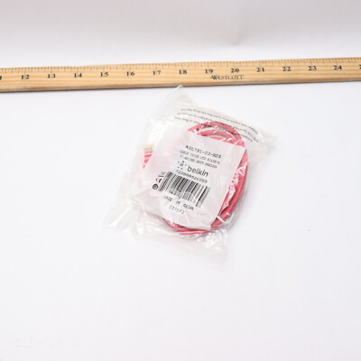 Belkin Patch Cable Cat5e UTP RJ45M Red 3' A3L791-03-RDS