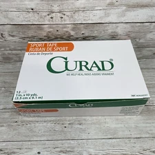 CURAD Sports Tape NON260301, 1 Box of 11 Rolls, White, 1 In. x 10 yds.