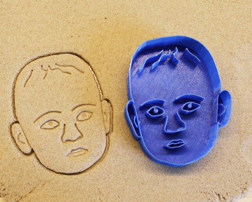 Custom Portrait Cookie Cutter, Personalized with Your Face Logo Drawing