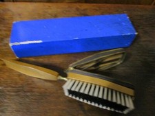 1960's NOS SWANK 3 n 1 TRAVEL MANICURE SET/CLOTHS BRUSH HEAD/SHOE HORN HANDLE